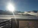 Vue de la terrasse du restaurant l'hiver